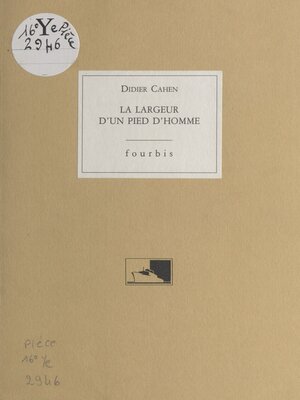 cover image of La largeur d'un pied d'homme